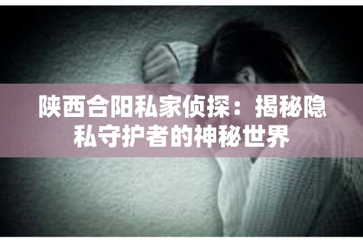 陕西合阳私家侦探:揭秘隐私守护者的神秘世界 陕西合阳私家侦探:揭秘隐私守护者的神秘世界