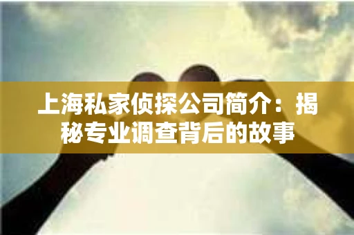 上海私家侦探公司简介:揭秘专业调查背后的故事 上海私家侦探公司简介:揭秘专业调查背后的故事