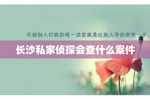 长沙私家侦探会查什么案件
