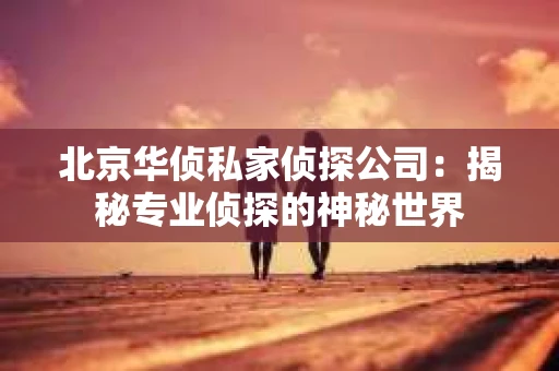 北京华侦私家侦探公司：揭秘专业侦探的神秘世界