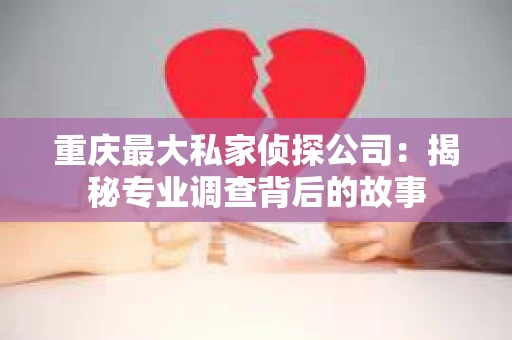 重庆最大私家侦探公司：揭秘专业调查背后的故事