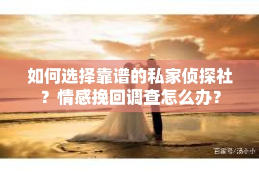 如何选择靠谱的私家侦探社？情感挽回调查怎么办？