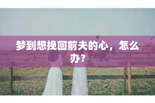 梦到想挽回前夫的心，怎么办？